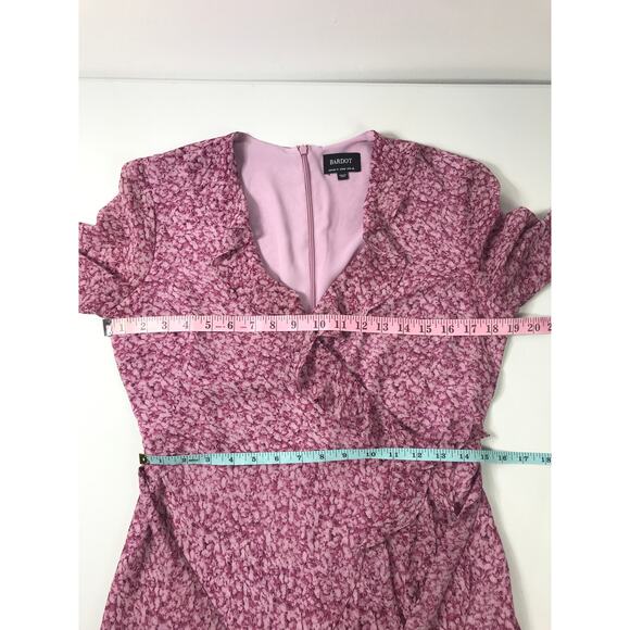 Bardot Dress Pink Long Sleeve Wrap 8 M Occasion Wedding Guest Evening - Picture 10 of 10